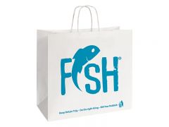 Hook and Fish Jumbo Box Bag Carrier with Twisted Paper Handle 